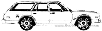 Plymouth Volare Station Wagon (1979) - Плимут - чертежи, габариты, рисунки автомобиля
