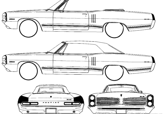 Pontiac 2 + 2 2-Door Cnvertible (1966) - Pontiac - drawings, dimensions, pictures of the car