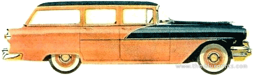 Pontiac 870 Station Wagon (1956) - Понтиак - чертежи, габариты, рисунки автомобиля