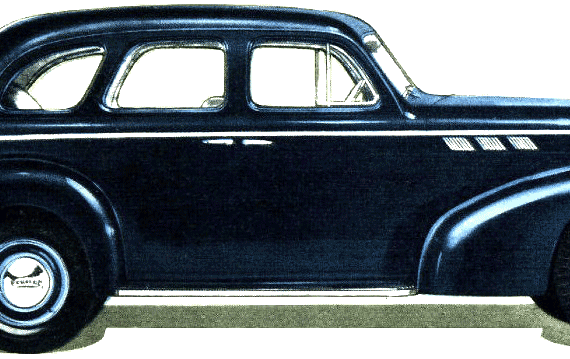 Pontiac Arrow 4-Door Sedan (1940) - Понтиак - чертежи, габариты, рисунки автомобиля
