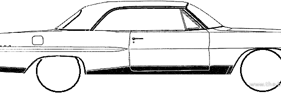 Pontiac Bonneville 2-Door Sport Coupe (1964) - Понтиак - чертежи, габариты, рисунки автомобиля
