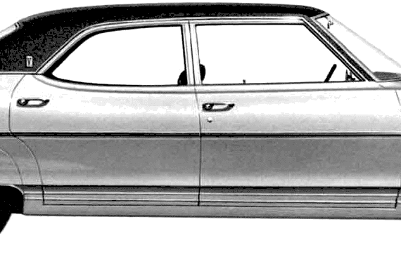 Pontiac Bonneville 4-Door Sedan (1970) - Понтиак - чертежи, габариты, рисунки автомобиля