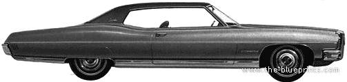 Pontiac Bonneville Brougham Hardtop Coupe (1970) - Понтиак - чертежи, габариты, рисунки автомобиля
