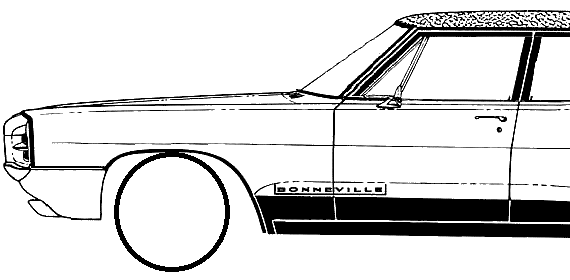 Pontiac Bonneville Safari Station Wagon (1966) - Понтиак - чертежи, габариты, рисунки автомобиля