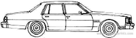 Pontiac Bonneville Sedan (1978) - Понтиак - чертежи, габариты, рисунки автомобиля