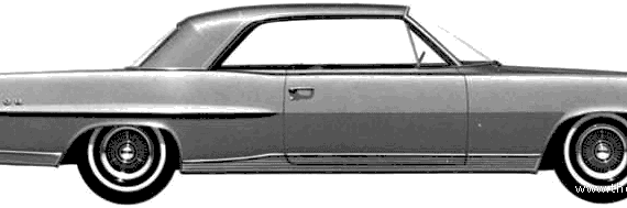 Pontiac Bonneville Sport Coupe (1964) - Понтиак - чертежи, габариты, рисунки автомобиля