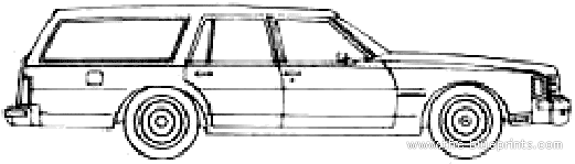 Pontiac Bonneville Station Wagon (1978) - Понтиак - чертежи, габариты, рисунки автомобиля