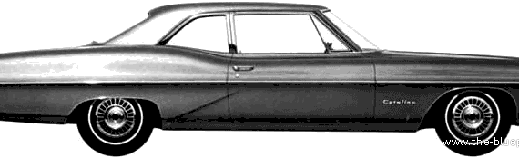 Pontiac Catalina 2-Door Sedan (1967) - Понтиак - чертежи, габариты, рисунки автомобиля