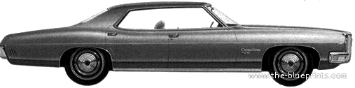 Pontiac Catalina 4-Door Hardtop (1970) - Понтиак - чертежи, габариты, рисунки автомобиля