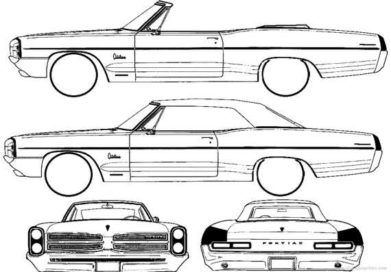 Pontiac Catalina Convertible (1966) - Понтиак - чертежи, габариты, рисунки автомобиля