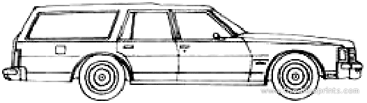 Pontiac Catalina Safari Wagon (1978) - Понтиак - чертежи, габариты, рисунки автомобиля