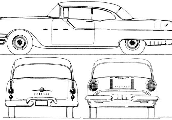 Pontiac Chieftain 860 Catalina 2-Door Hardtop (1955) - Понтиак - чертежи, габариты, рисунки автомобиля