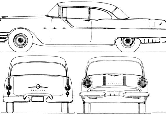 Pontiac Chieftain 870 Catalina 2-Door Hardtop (1955) - Понтиак - чертежи, габариты, рисунки автомобиля