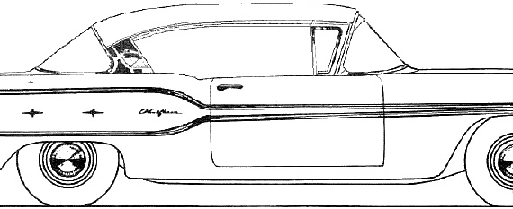 Pontiac Chieftain Catalina 2-Door Sport Coupe (1958) - Понтиак - чертежи, габариты, рисунки автомобиля