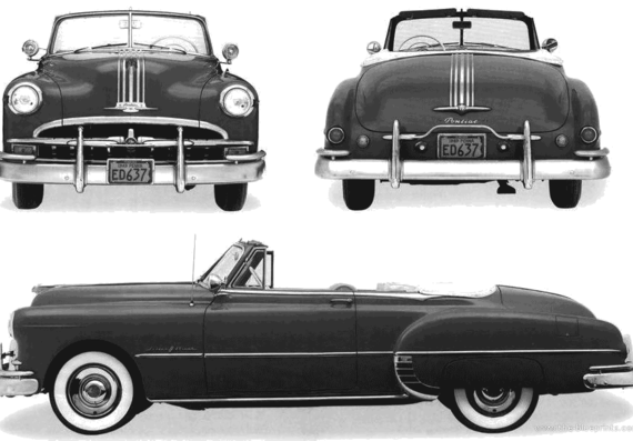 Pontiac Chieftain Convertible (1949) - Понтиак - чертежи, габариты, рисунки автомобиля