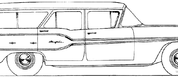 Pontiac Chieftain Safari Station Wagon (1958) - Понтиак - чертежи, габариты, рисунки автомобиля