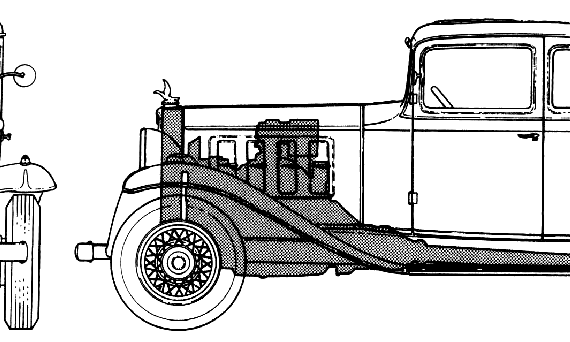 Pontiac Eight Coupe (1932) - Понтиак - чертежи, габариты, рисунки автомобиля