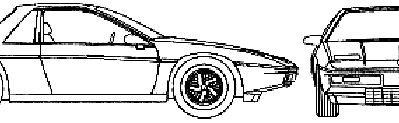 Pontiac Fiero (1985) - Понтиак - чертежи, габариты, рисунки автомобиля