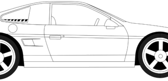 Pontiac Fiero GT - Понтиак - чертежи, габариты, рисунки автомобиля