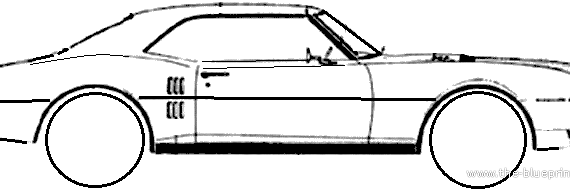 Pontiac Firebird 400 Coupe (1968) - Понтиак - чертежи, габариты, рисунки автомобиля