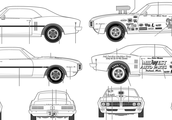 Pontiac Firebird 400 Ram Air (1968) - Pontiac - drawings, dimensions, pictures of the car