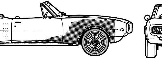 Pontiac Firebird Convertible (1967) - Понтиак - чертежи, габариты, рисунки автомобиля