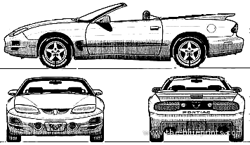 Pontiac Firebird Convertible (2002) - Понтиак - чертежи, габариты, рисунки автомобиля