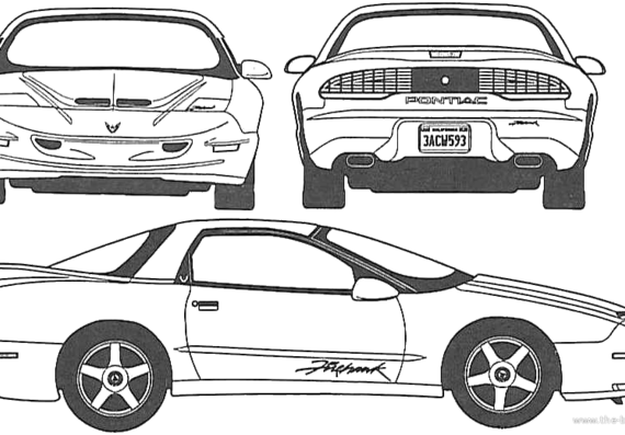 Pontiac Firebird Firehawk (1998) - Понтиак - чертежи, габариты, рисунки автомобиля