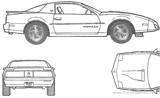 Pontiac Firebird Formula (1991) - Понтиак - чертежи, габариты, рисунки автомобиля