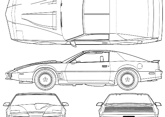 Pontiac Firebird Knight Rider K.I.T.T. Se1 - Понтиак - чертежи, габариты, рисунки автомобиля