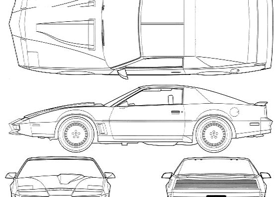 Pontiac Firebird Knight Rider K.I.T.T. Se3 - Понтиак - чертежи, габариты, рисунки автомобиля
