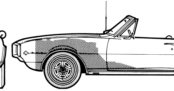 Pontiac Firebird Sprint Convertible (1967) - Понтиак - чертежи, габариты, рисунки автомобиля