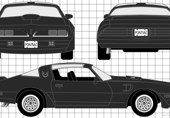 Pontiac Firebird Trans Am (1979) - Понтиак - чертежи, габариты, рисунки автомобиля