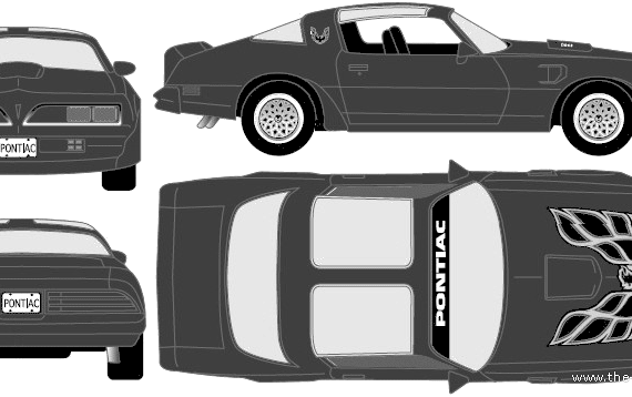Pontiac Firebird Trans Am 6.6 (1978) - Понтиак - чертежи, габариты, рисунки автомобиля