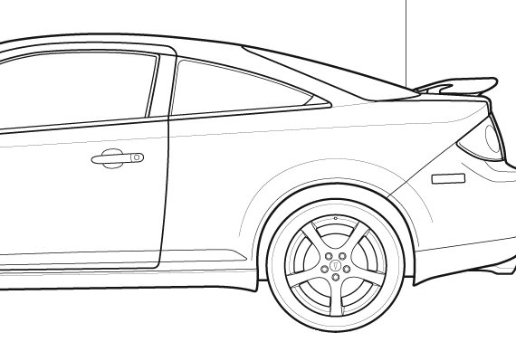 Pontiac G5 Coupe (2007) - Понтиак - чертежи, габариты, рисунки автомобиля