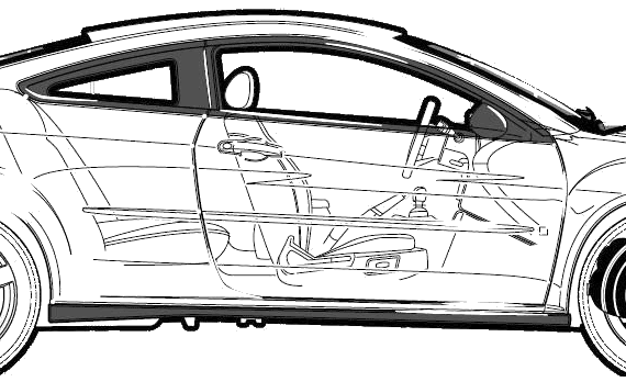 Pontiac G6 GTP (2006) - Понтиак - чертежи, габариты, рисунки автомобиля