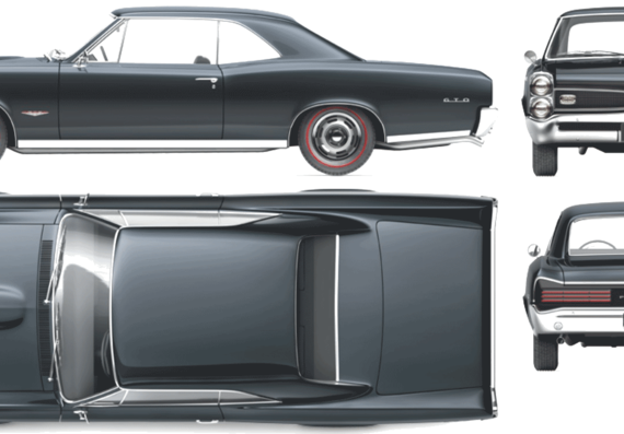 Pontiac GTO 2-Door Hardtop (1966) - Понтиак - чертежи, габариты, рисунки автомобиля