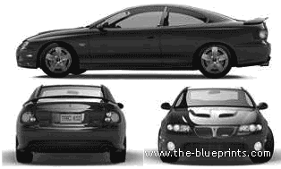 Pontiac GTO (2005) - Понтиак - чертежи, габариты, рисунки автомобиля