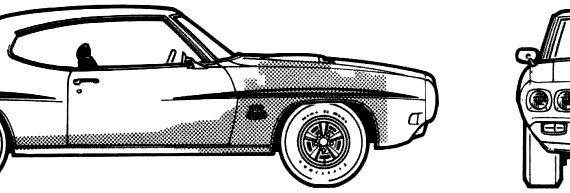Pontiac GTO The Judge (1970) - Понтиак - чертежи, габариты, рисунки автомобиля