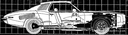 Pontiac Grand Am (1973) - Понтиак - чертежи, габариты, рисунки автомобиля