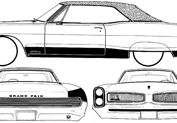 Pontiac Grand Prix Sport Coupe (1966) - Понтиак - чертежи, габариты, рисунки автомобиля