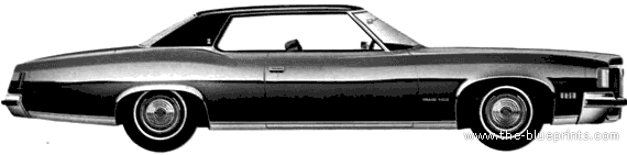 Pontiac Grand Ville Hardtop Coupe (1972) - Понтиак - чертежи, габариты, рисунки автомобиля