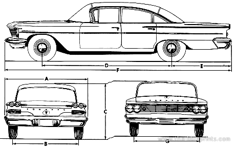 Pontiac Laurentian 2000 (1960) - Понтиак - чертежи, габариты, рисунки автомобиля