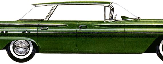 Pontiac Laurentian 4-Door Vista Hardtop (1960) - Понтиак - чертежи, габариты, рисунки автомобиля