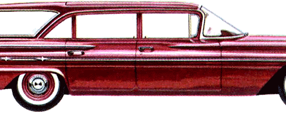 Pontiac Laurentian Safari Station Wagon (1960) - Понтиак - чертежи, габариты, рисунки автомобиля