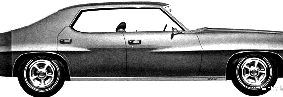 Pontiac LeMans 4-Door Hardtop (1970) - Понтиак - чертежи, габариты, рисунки автомобиля