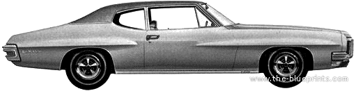 Pontiac LeMans Coupe (1970) - Понтиак - чертежи, габариты, рисунки автомобиля