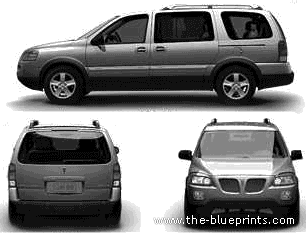 Pontiac Montana SV6 (2005) - Понтиак - чертежи, габариты, рисунки автомобиля