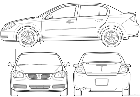 Pontiac Pursuit (2005) - Понтиак - чертежи, габариты, рисунки автомобиля