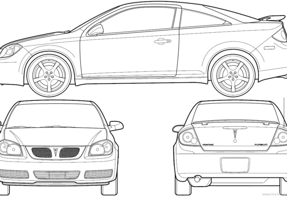 Pontiac Pursuit G5 Coupe (2006) - Понтиак - чертежи, габариты, рисунки автомобиля